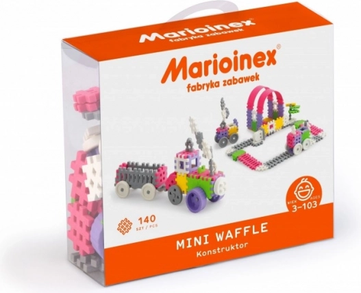Būvkomplekts Mini Waffle Konstruktors 140 gab. – rozā