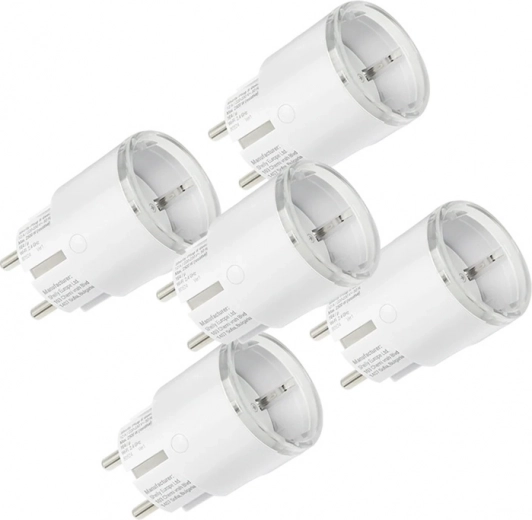 Komplekts: 5 Shelly Plug S Gen3 viedās kontaktligzdas 12 A, baltas
