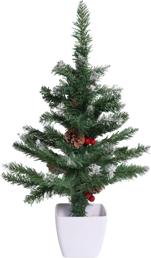 Mākslīgā Ziemassvētku eglīte podā, apsnigusi priede 90 cm