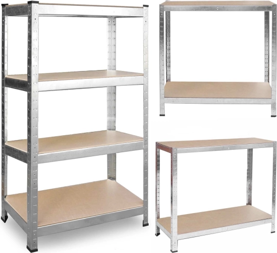 Metāla plaukts PLONOS 150 × 75 × 30 cm, sudrabains, bezskrūvju sistēma