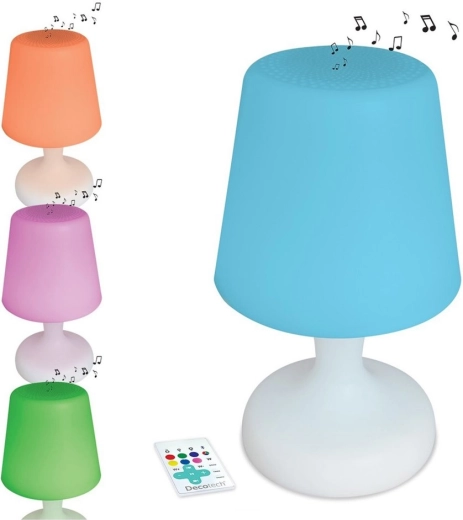 Ūdensizturīga LED galda lampa ar Bluetooth skaļruni un tālvadības pulti