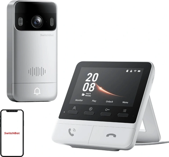 SwitchBot Smart Video Doorbell with Indoor Monitor (2K)