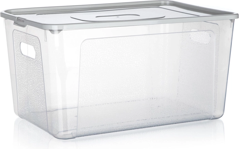 Storage box with lid 17 l MULTIBOX – transparent plastic