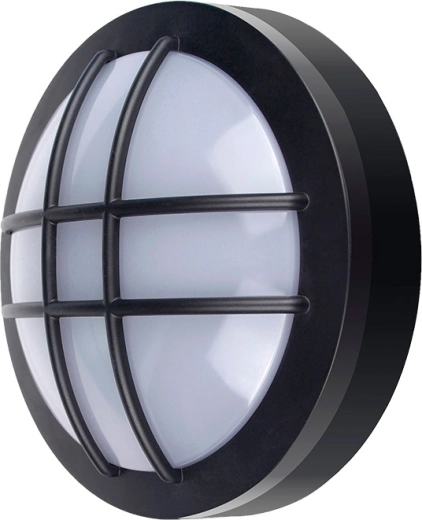 Solight LED outdoor round light with protective grille 13 W, 910 lm, 4000 K, IP65, black - 1 piece