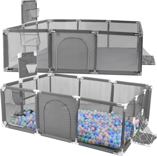 Children's playpen with ball pit and sports features 230 × 120 cm