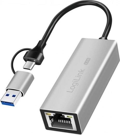 Adapteris USB‑A/USB‑C uz 2,5G Ethernet, pelēks