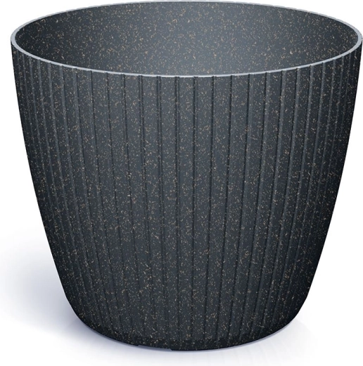 Puķu pods Lamia Eco Wood 19,8 cm antracīta krāsā
