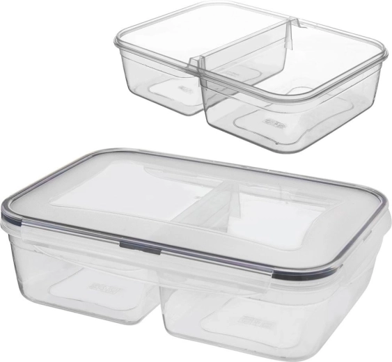 Divided food box with lid and seal 2 l