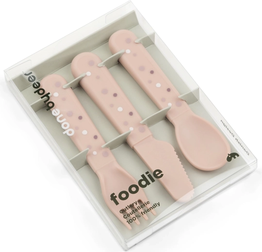 Done by Deer cutlery set Foodie Happy dots pink