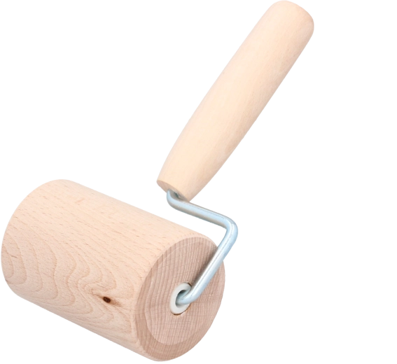 Koka mīklas rullītis ar rotējošu rulli 30 cm