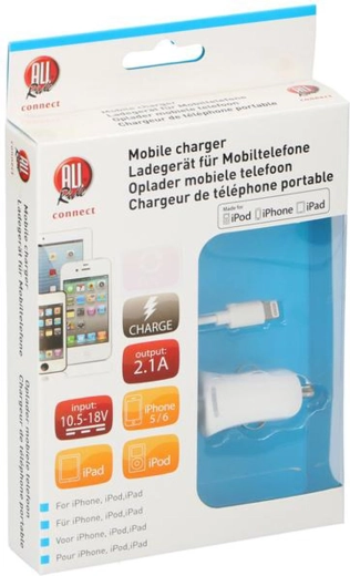 Car Charger for iPhone, iPad and iPod – white