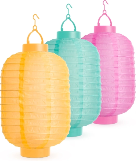 Saules laterna 3 krāsās ar auksti baltu LED, 21 cm – 1 gab.