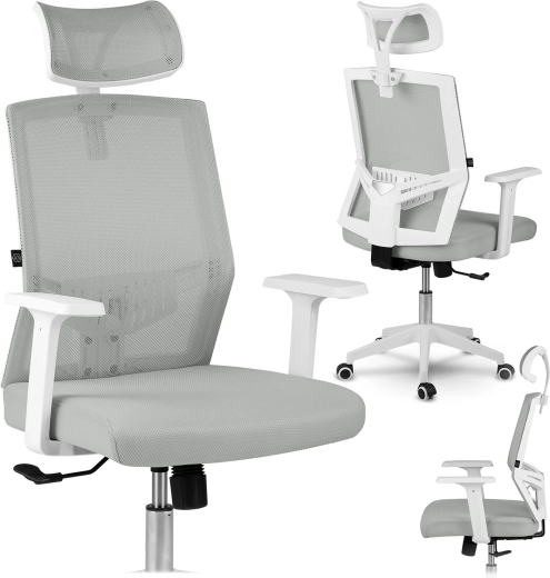 Ergonomisks biroja krēsls no mikro sieta Sofotel Rotar, pelēks
