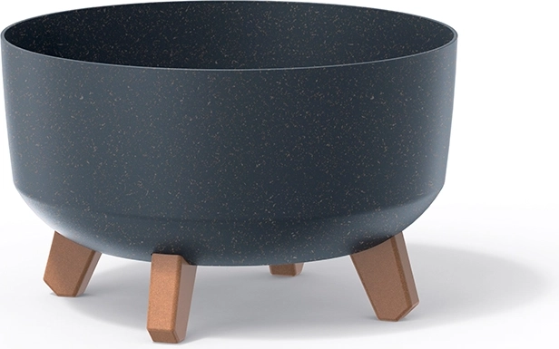 Puķu pods Gracia Low Eco Wood 28,5 cm – antracīts