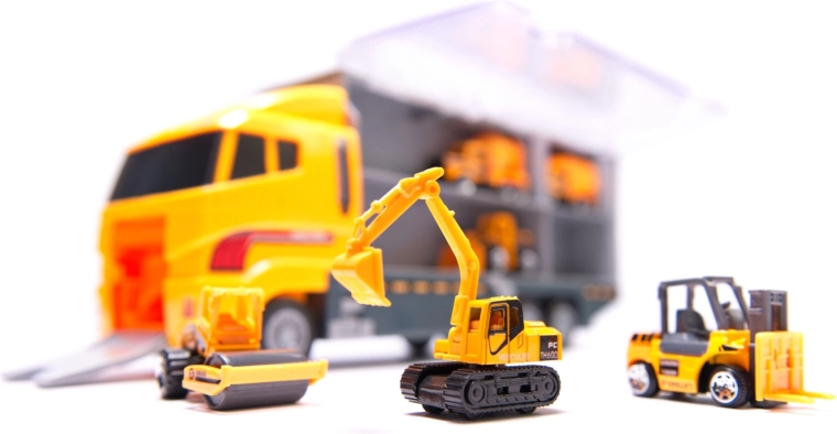 6 būvniecības transportlīdzekļi spēlei būvlaukumā