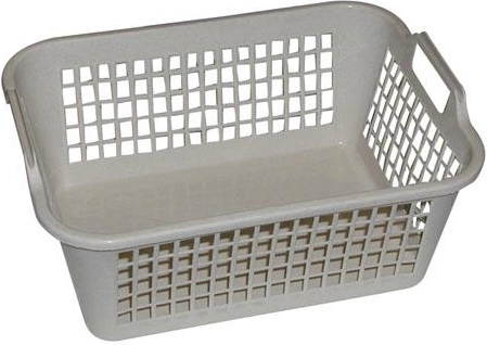 Plastmasas groziņš ar rokturiem 32 × 24 × 13 cm, režģains, krāsu mikss