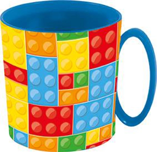 Plastic mug with block pattern 350 ml