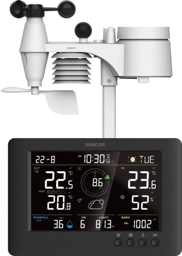 Sencor profesionālā meteoroloģiskā stacija SWS 9500 ar bezvadu 8 vienā sensoru