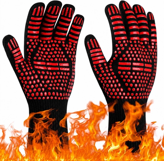 Long heat-resistant work silicone gloves for grilling and the kitchen - 1 piece