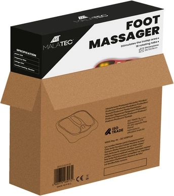 18 rotējoši masāžas mezgli visai pēdas virsmai