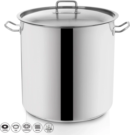Nerūsējošā tērauda katls Stock 35 l ar vāku