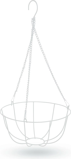 Piekarināms metāla grozs puķu podiem, 25 cm, balts