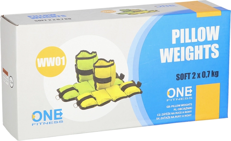 ONE FITNESS plaukstas un potīšu svari 2 × 0,7 kg – dzelteni