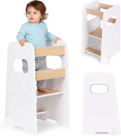 Montessori virtuves palīgs bērniem ECOTOYS, regulējams mācību tornis