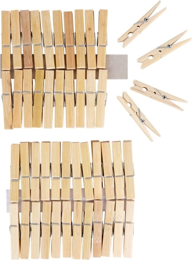 Ultra Clean Bamboo Clothes Pegs, 48 pcs
