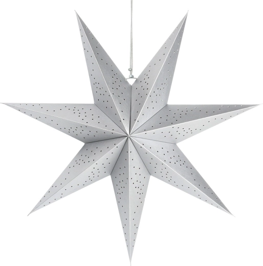 Papīra perforēta zvaigzne sudraba krāsā 60 cm