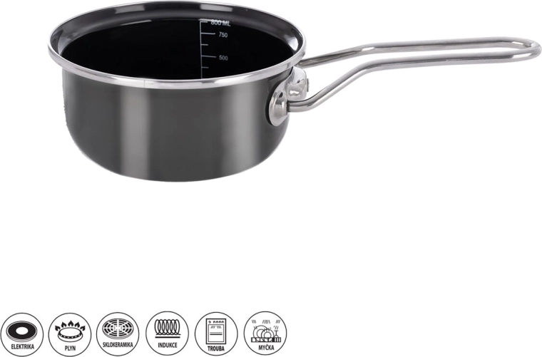 Emaljēts katliņš Metalic ar apmali 16 cm