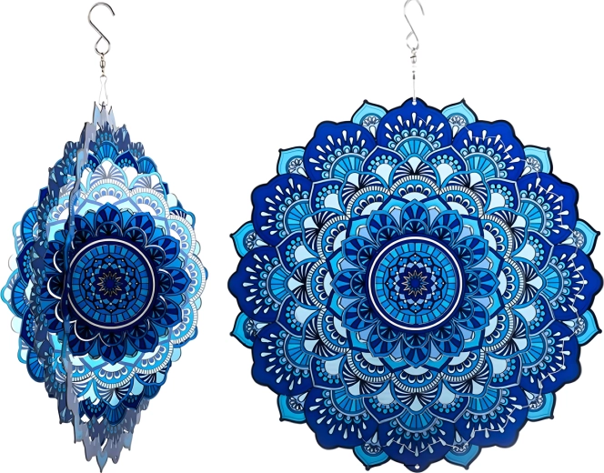 Piekarināmā 3D mandala – vēja spineris 12" dārzam un interjeram
