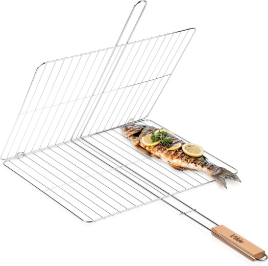 Vilde abpusējs grilēšanas grozs gaļai un zivīm 46 × 37 cm