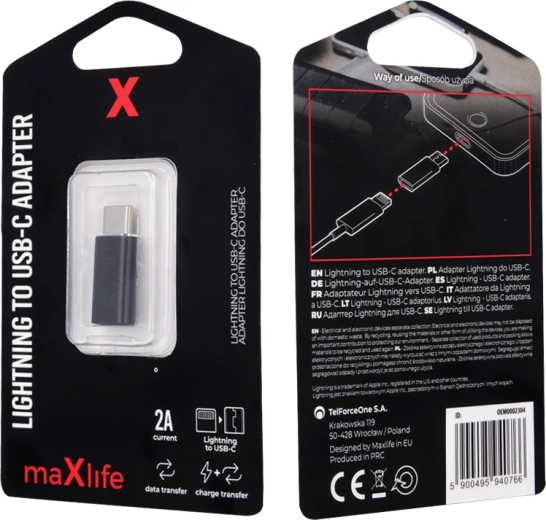 Maxlife Lightning to USB‑C Adapter