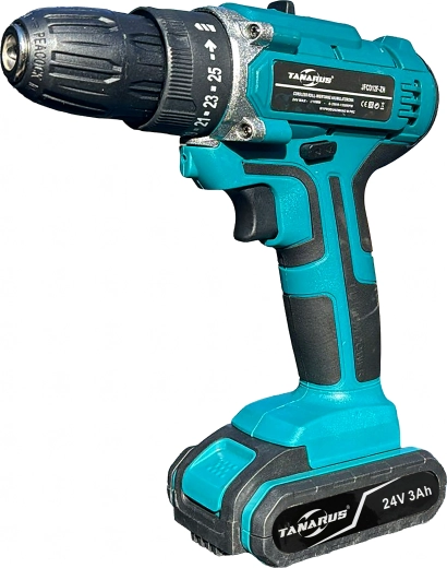 Spēcīgs 24 V sniegums urbšanai un skrūvēšanai