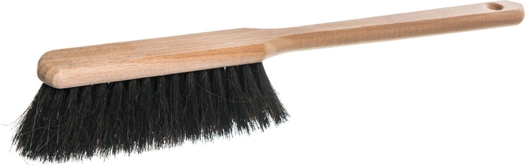 Hand brush with 4 rows of bristles with extended handle, wooden unfinished