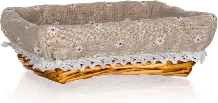 Wicker Basket Daisy with Cotton Liner 22 × 16 × 6.5 cm