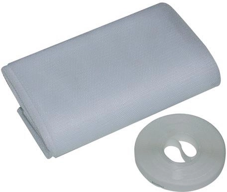 Window insect screen 150 × 130 cm, white, self-adhesive with hook-and-loop fastener