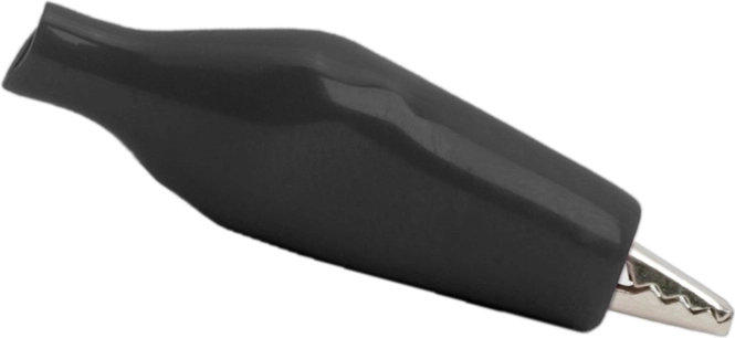 Mini alligator clip with black PVC insulation