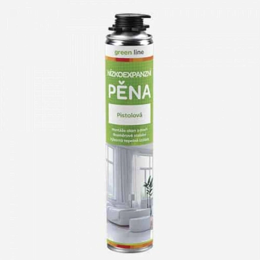Zemas izplešanās pistoles montāžas putas GREEN LINE 750 ml