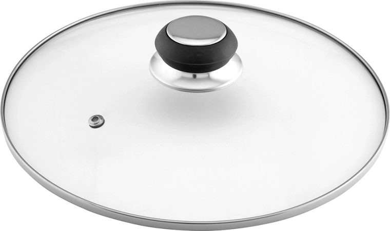 Glass lid with steam vent