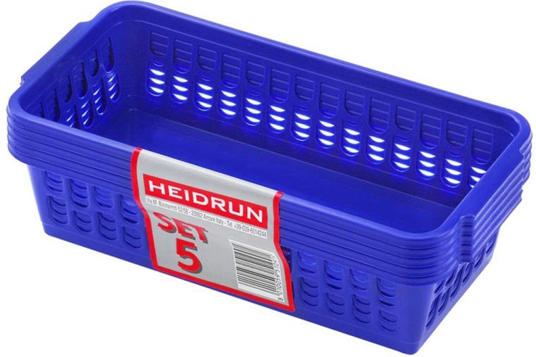 Plastmasas groziņi HEIDRUN 20,5 × 10 × 6,5 cm, komplekts 5 gab., krāsu mikss