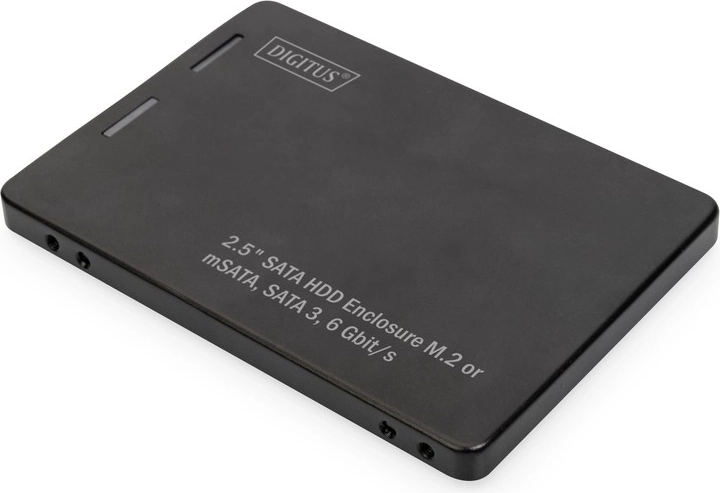 Adapter for 2.5" SATA – for SSD M.2 and mSATA, SATA III 6 Gbit/s, aluminum enclosure DIGITUS