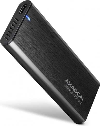 Ārējais AXAGON alumīnija bezskrūvju korpuss ar USB-C 3.2 Gen 2 M.2 NVMe / SATA SSD