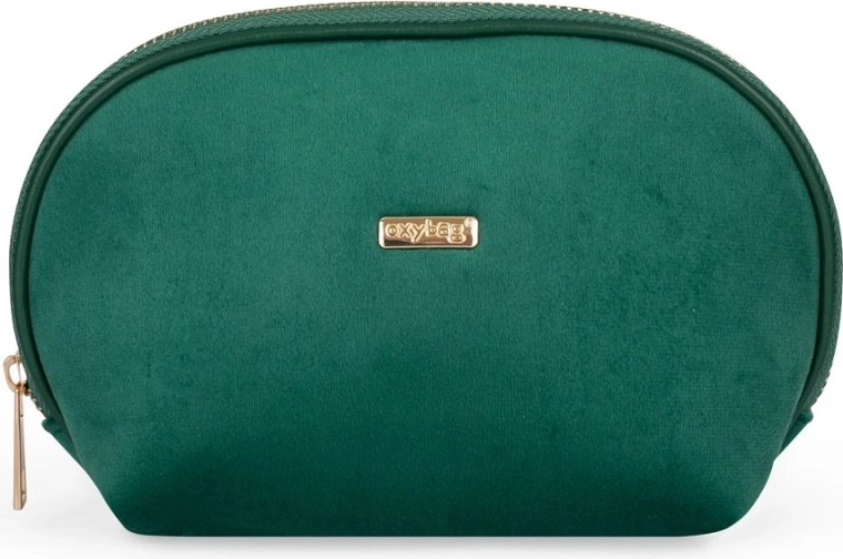 Ceļojumu apaļa kosmētikas somiņa Plus Velvet, zaļa