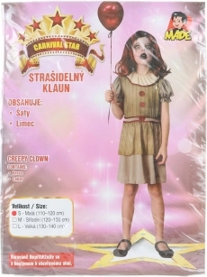 Carnival Costume Scary Clown Dress for Girls 110–120 cm