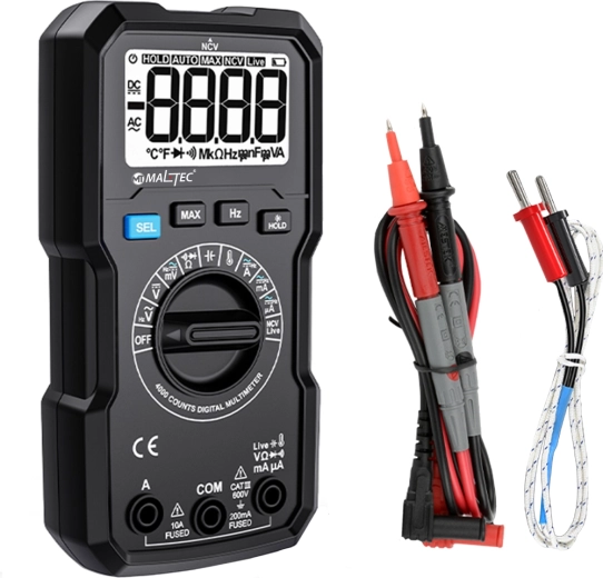 Digitālais multimetrs MalTec Master Multimeter ar mērīšanas vadiem