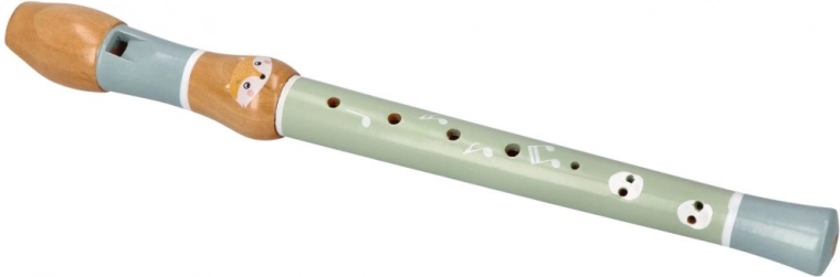 Wooden Flute with Fox Design