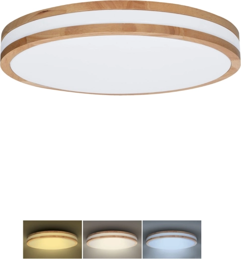 Solight LED griestu un sienas gaismeklis Woody 25 W, 1350 lm, 29 cm, 3CCT