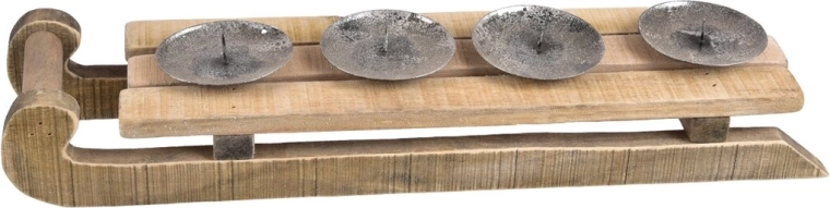 Koka adventes svečturis kamanņu formā, brūns 43 × 12 × 8 cm